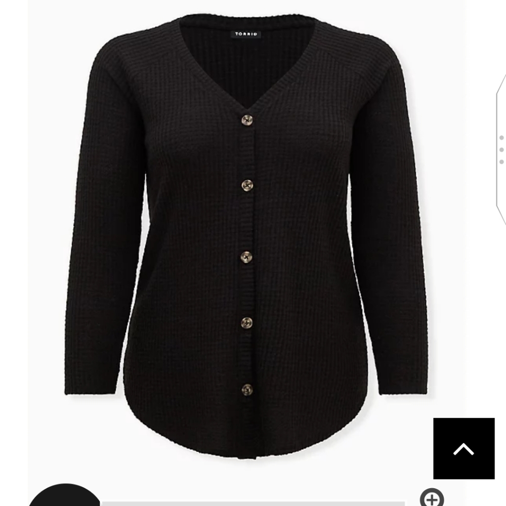 🆕 2X BLACK WAFFLE KNIT TIE FRONT TOP